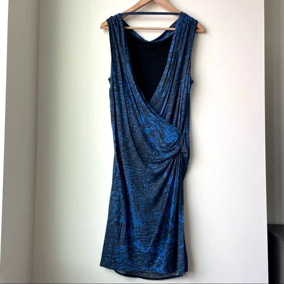 Helmut Lang Draped Open Back Jersey Gathered Waist Dress - Picture 7 of 10